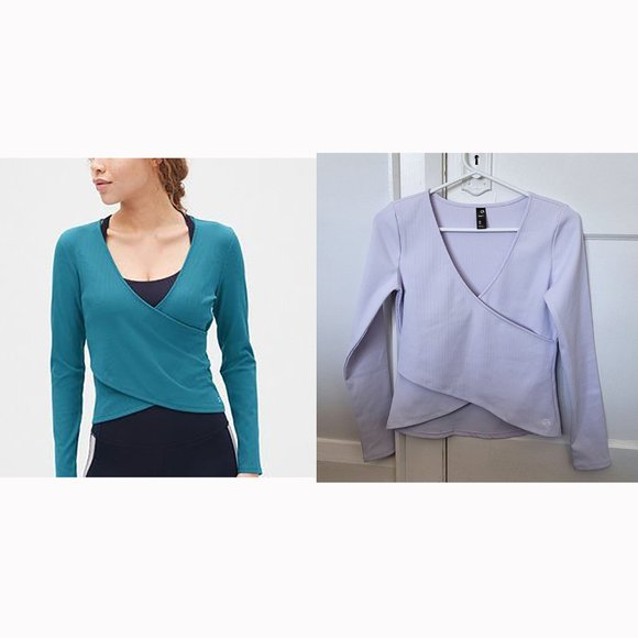 GapFit Breathe Faux Wrap Top (Pastel purple, XS) - Picture 1 of 9